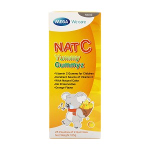 Kẹo dẻo bổ sung vitamin C tăng cường sức đề kháng Nat C Yummy Gummyz 125g (25 gói/hộp)